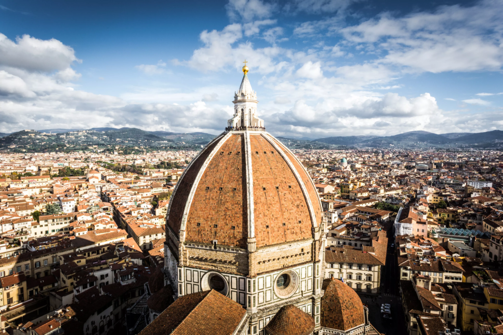 Vista aérea del paisaje urbano de Florencia.